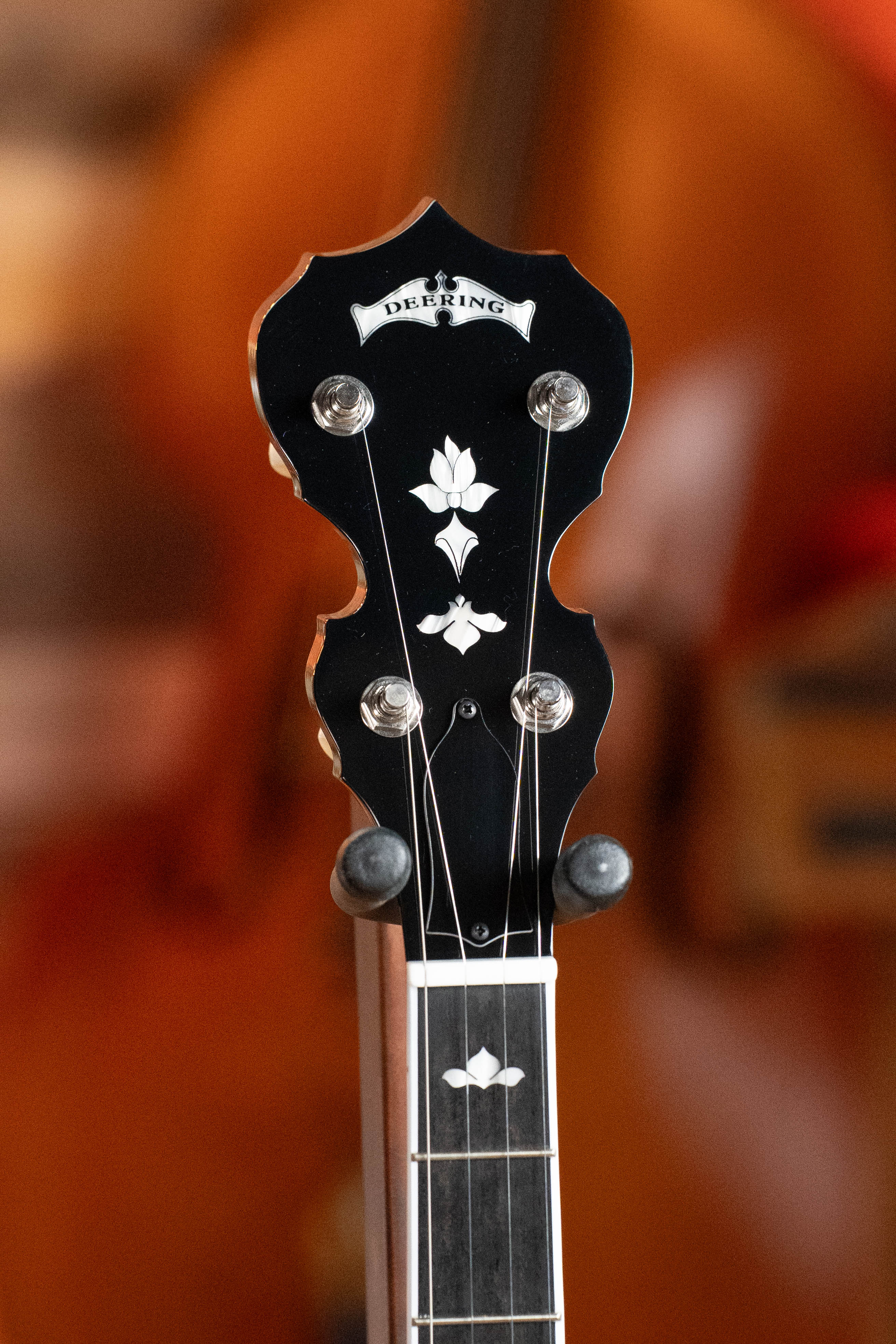 Deering White Lotus 5-String Resonator Banjo w/Spikes Installed #BB44 - Image 8