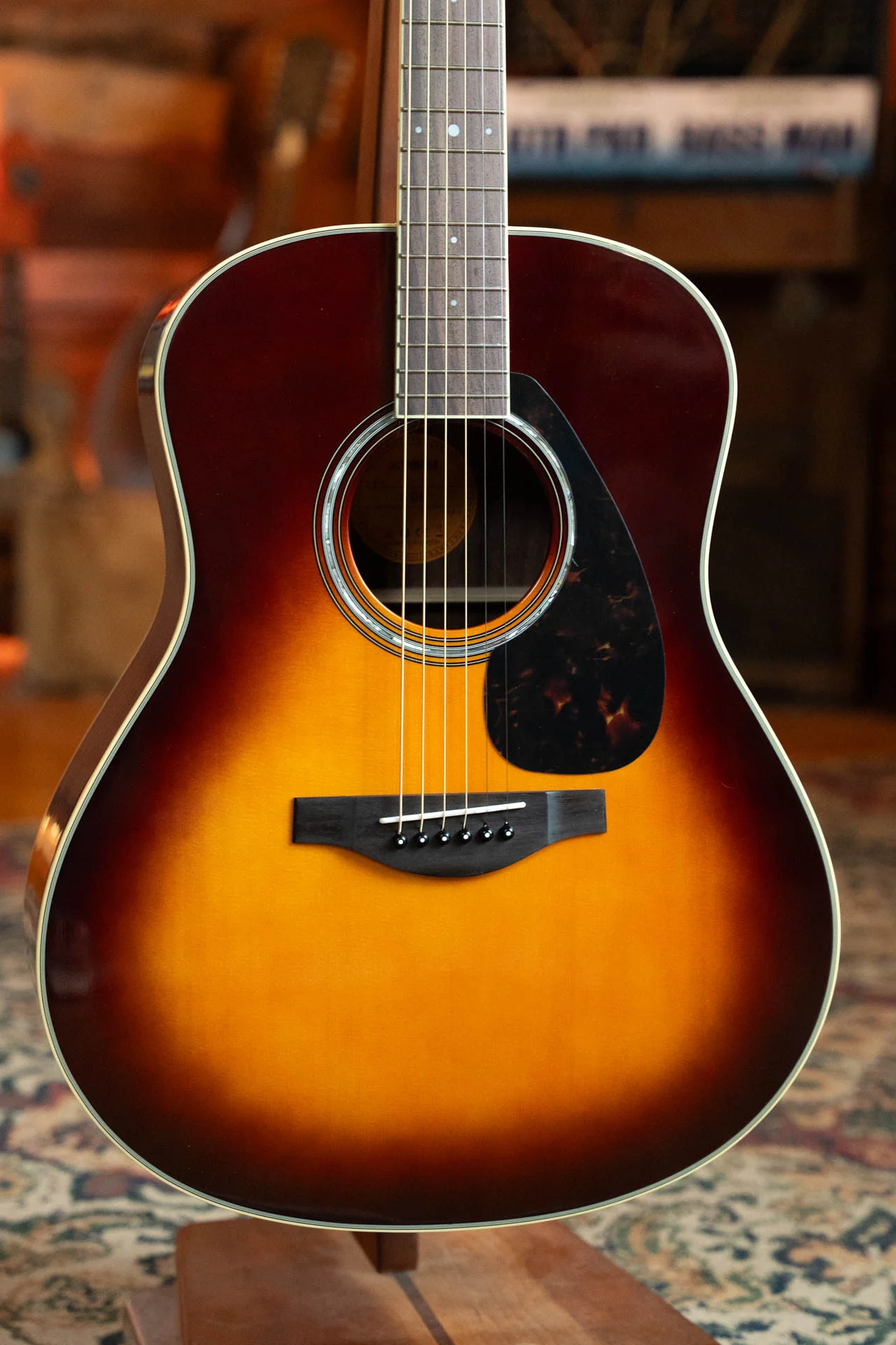 Yamaha LL6 Brown Sunburst ARE Engelmann/Rosewood Dreadnought Guitar w/SRT Piezo Pickup #0452 - Image 3