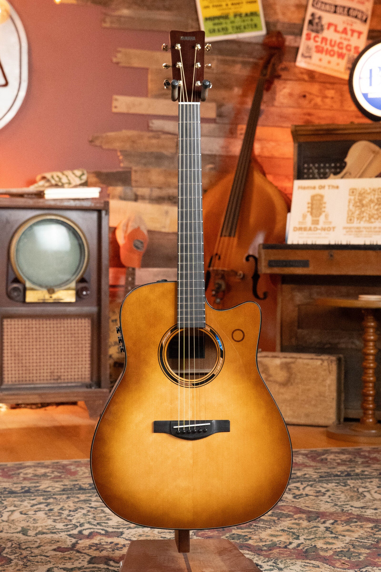 Yamaha TAG3 C-SDB Sitka/Mahogany Sandburst Dreadnought Guitar w/the NEWEST TransAcoustic System #0458 - Image 7
